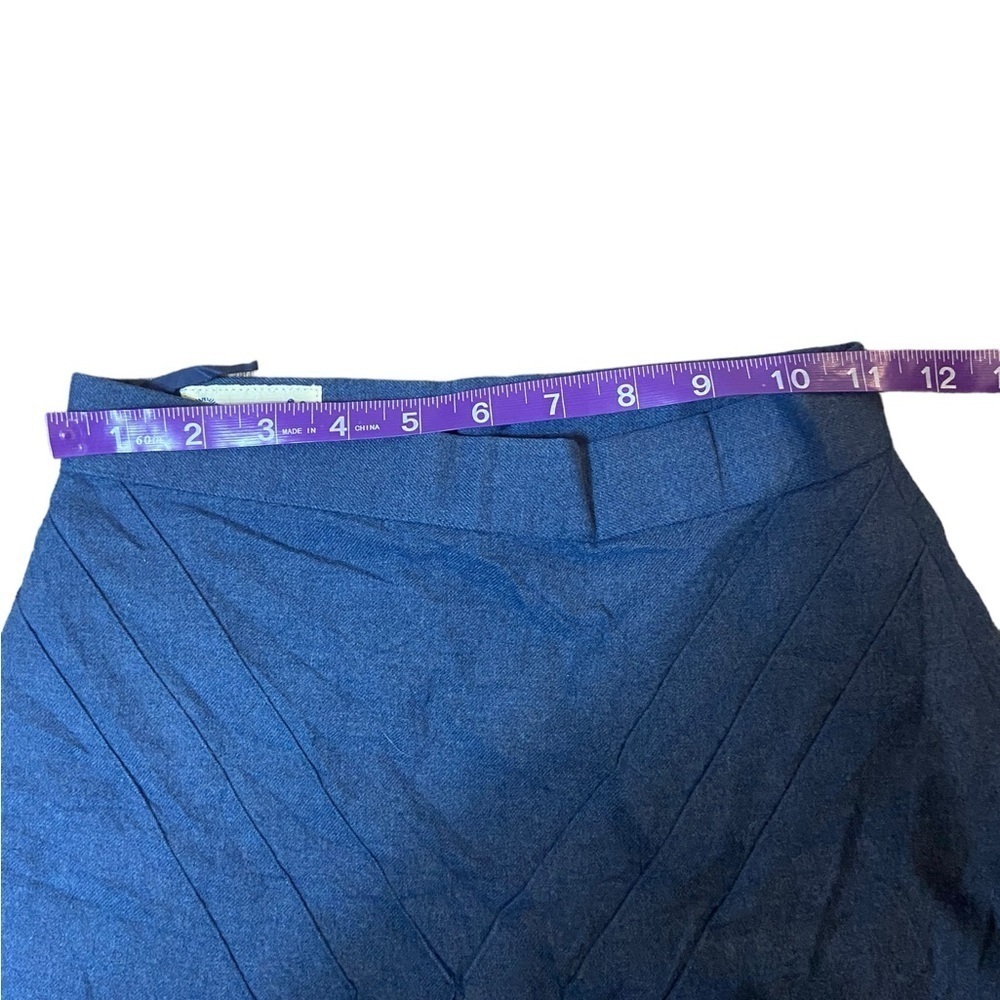 Vintage Wrangler Blue Grey Wool Pleated Skirt - Picture 13 of 14